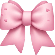 light pink bow with little light pink hearts around it sticker