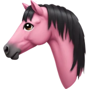Pink horse with black hair  sticker