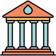 bank building with columns sticker