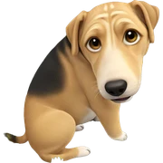 dog among plants sticker