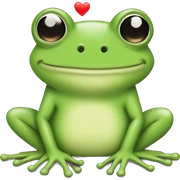 frog with hearts sticker