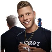 smiling boy with rabbit jewelry sticker