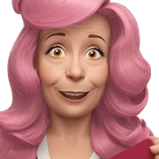 girl with pink hair smile sticker