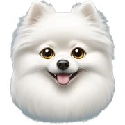 white pomeranian with one eye sticker