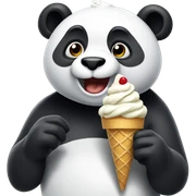 Panda eating ice cream sticker