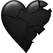 Black broken heart sticker