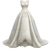 Hyper Realistic ornate and detailed Whimsical Wedding dress displays sticker