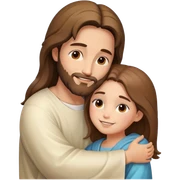 Jesus hugs a girl sticker