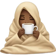 girl inside a blanket sipping coffee eyes closed sticker