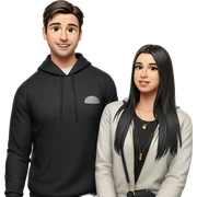 duo with stylish accessories sticker