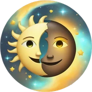 sun and moon sticker