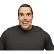 smiling boy in black shirt sticker