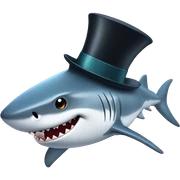 Shark with a top hat sticker