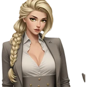 blonde girl in formal attire sticker