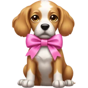 dog with a pink bow sticker