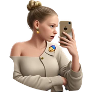 girl with earrings and phone sticker