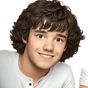 smiling boy with brown hair sticker