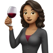 Brunette drinking wine sticker