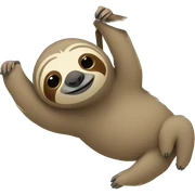 Sloth hanging from tree with hearts around  sticker