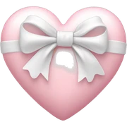 Pastel pink heart with white bow sticker