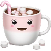 Light Pink mug of hot chocolate with marshmallows  sticker