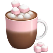 Light Pink mug of hot chocolate with marshmallows  sticker