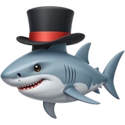 Shark with a top hat sticker