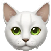 White cat with brown ears and green eyes sticker
