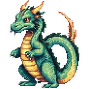cute eastern dragon with whiskers sticker
