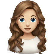 beautiful girl with brown hair blue eyes sticker