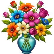 Realistic bouquet of flowers, vibrant oil painting style sticker