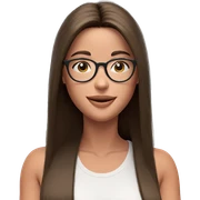 smiling girl with glasses sticker