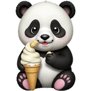 Panda eating ice cream sticker
