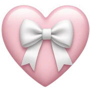 Pastel pink heart with white bow sticker