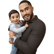 father and son joyful moment sticker