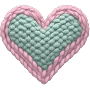 Pastel knit heart sticker