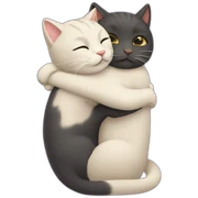 hugging cats sticker