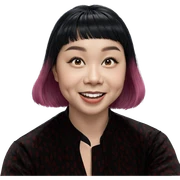 smiling girl with black hair sticker