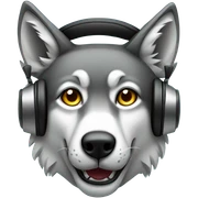 Wolf wearing headphones  sticker