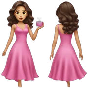 woman brunette with perfume dressed in pink dress sticker