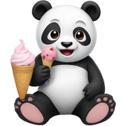Panda eating ice cream sticker