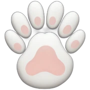 white cat paw sticker