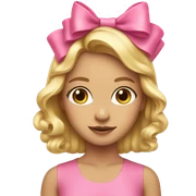 Pink bow on blonde girl sticker