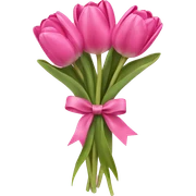 Pink tulips with a bow sticker