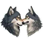wolf kissing wolf sticker