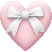 Pastel pink heart with white bow sticker