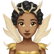 Lightskin black Fairy Wings princess deer-antlers sticker