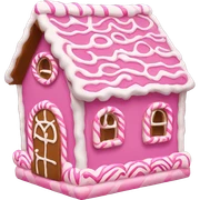 Pink gingerbread house sticker