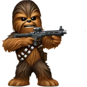 Chewbacca shooting sticker