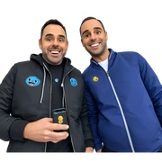 boys in black jackets smiling sticker